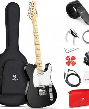 VANGOA Vtl-1 Model Telecaster Siyah Renk Elektro Gitar Seti